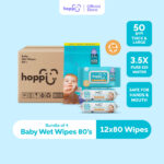 Hoppi Premium 99% Baby Water Wipes – 80 Wipes × 12 Packs